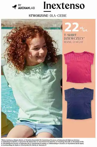 Auchan T-shirt dziewczęcy 3-14 lat Inextenso By Auchan oferta