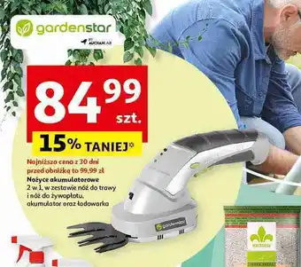 Auchan Nożyce akumulatorowe do trawy i żywopłotu Garden Star oferta