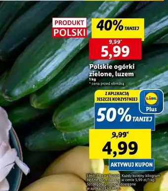 Lidl Ogórek zielony polska oferta