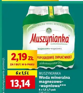 Lidl Woda niegazowana Muszynianka oferta