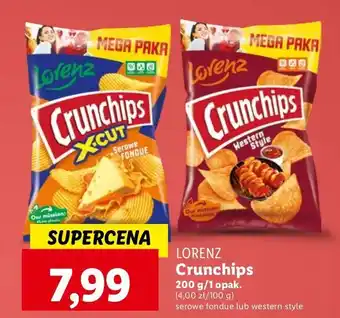 Lidl Chipsy western style Crunchips X-Cut oferta