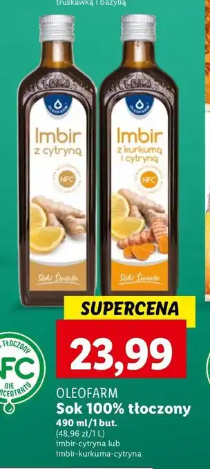 Lidl Sok imbirowy z kurkumą i cytryną Oleofarm oferta