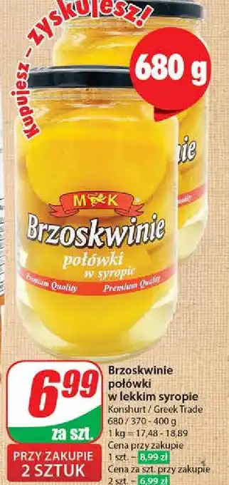 Dino Brzoskwinie połowki w lekkim syropie M&K oferta
