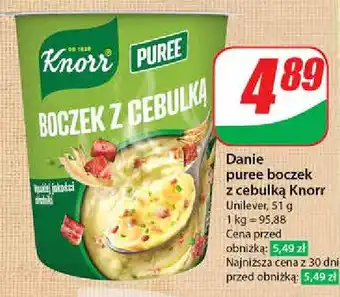 Dino Puree boczek z cebulką Knorr Danie oferta