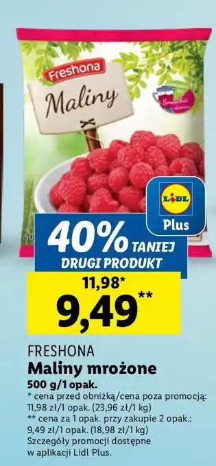 Lidl Maliny mrożone Freshona oferta