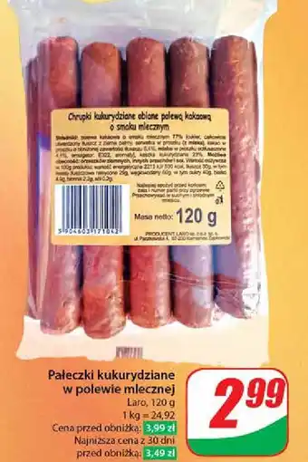 Dino Pałeczki kukurydziane w polewie mlecznej Laro oferta