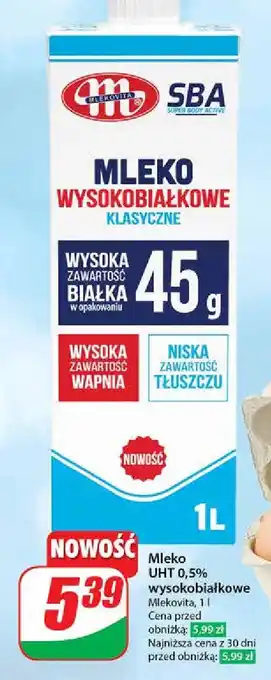 Dino Mleko wysokobiałkowe klasyczne 0.5% Mlekovita Sba oferta