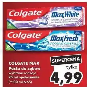 Kaufland Pasta do zębów sparkle diamonds Colgate Max White oferta