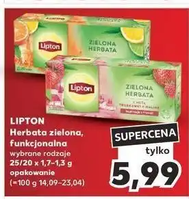 Kaufland Herbata z nutą truskawki i maliny Lipton Green Tea oferta