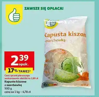 Auchan Kapusta kiszona z marchewką Podniesiony kciuk oferta