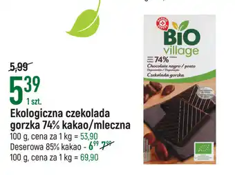 E.Leclerc Ekologiczna czekolada gorzka 74% 100g oferta