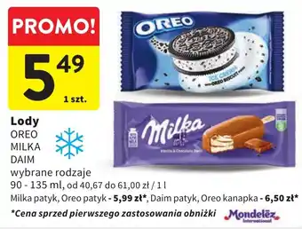 Intermarche Lody OREO MILKA DAIM 90-135ml oferta