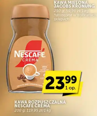 Groszek KAWA ROZPUSZCZALNA NESCAFE CREMA 200 g oferta