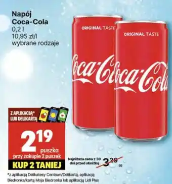 Delikatesy Centrum Napój Coca-Cola oferta