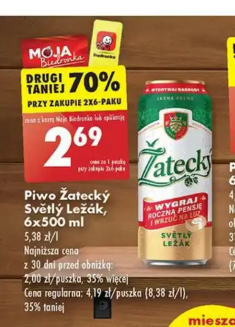 Biedronka Piwo Zatecky Svetly Lezak oferta