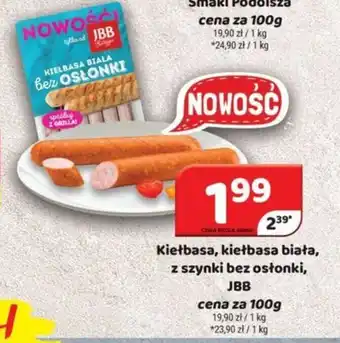 Delfin Kiełbasa, kiełbasa biała, z szynki bez osłonki, JBB 100 g oferta