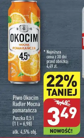 ALDI Piwo Okocim Radler Mocna pomarańcza 0,5 l oferta