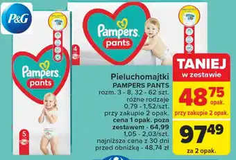 Carrefour P&G Pieluchomajtki PAMPERS PANTS 32-62 szt. oferta