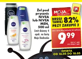 Biedronka Żel pod prysznic Nivea oferta