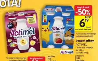 Intermarche Jogurt kids truskawka i banan Danone Actimel oferta