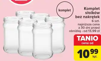 Carrefour Komplet słoików bez nakrętek 6 szt. oferta