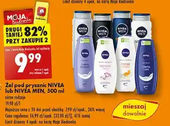 Biedronka Zel pod prysznic Nivea Men Sensitive oferta