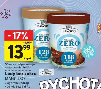 Intermarche Lody bez cukru czekoladowe Mancuso Gelati oferta