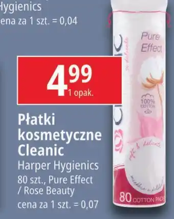 E.Leclerc Płatki kosmetyczne pure effect okrągłe Cleanic oferta