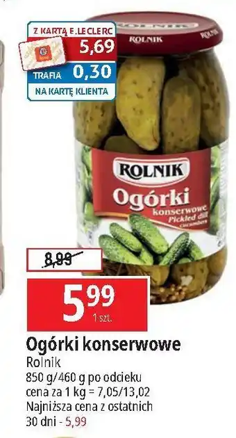 E.Leclerc Ogorki konserwowe Rolnik oferta