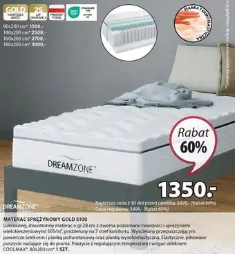 JYSK Materac sprężynowy oferta