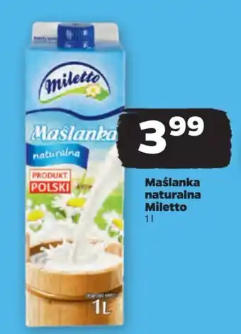 Netto Maślanka naturalna Miletto 1 l oferta