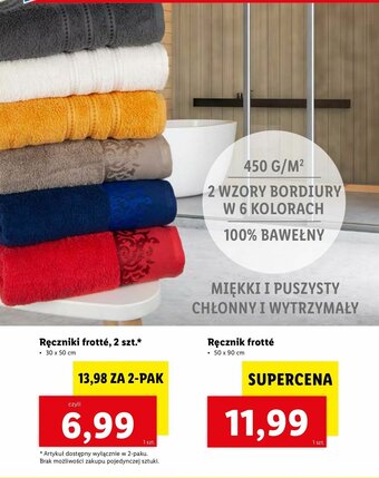 Lidl Ręcznik frotte 50x90cm oferta