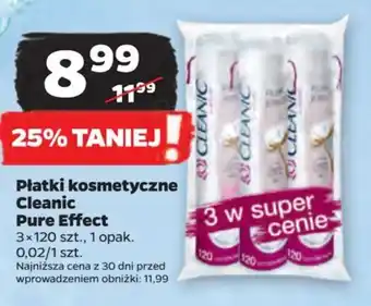 Netto Płatki kosmetyczne Cleanic Pure Effect 3x120szt. oferta