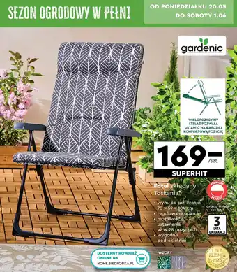 Biedronka Fotel składany toskania 70 x 59 104 cm Gardenic oferta