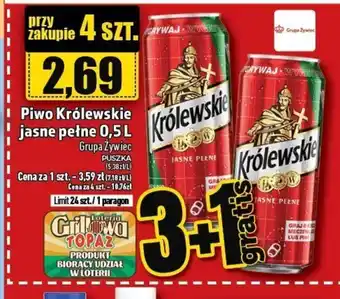 Topaz Piwo Królewskie jasne pełne 0,5 l Grupa Żywiec oferta