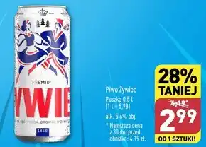 ALDI Żywiec Piwo jasne 500 ml oferta