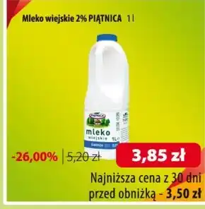 Astra Piątnica Mleko wiejskie świeże 2,0% 1 l oferta