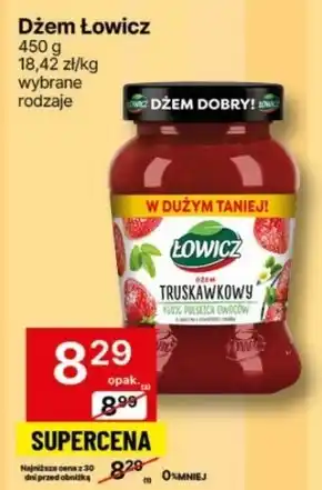 Delikatesy Centrum Łowicz Dżem truskawkowy o obniżonej zawartości cukrów 450 g oferta