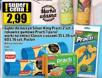 Topaz Gąbki do naczyń Silver King Practi 2 szt./ rękawice gumowe Practi Cedo oferta