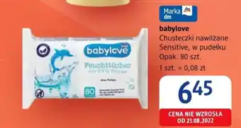 dm drogerie markt Babylove Chusteczki nawilżane Sensitive, w pudełku 80szt oferta