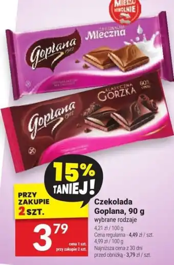 Twój Market Czekolada Goplana, 90 g oferta