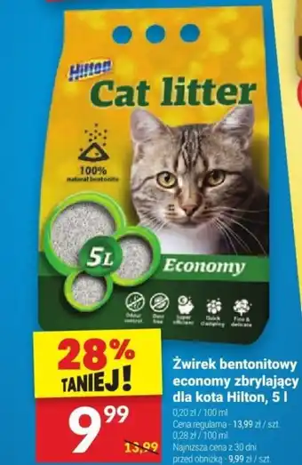 Twój Market Żwirek bentonitowy economy zbrylający dla kota Hilton, 5l oferta