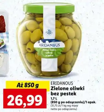 Lidl ERIDANOUS Zielone oliwki bez pestek 1,7 l oferta