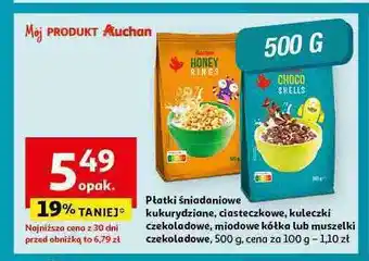 Auchan Płatki fun cookies Auchan różnorodne (logo czerwone) oferta