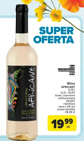 Carrefour Wino AFRICANT 0,75l oferta