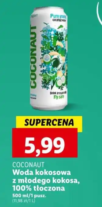 Lidl Woda kokosowa z młodego kokosa, 100% tłoczona 500 ml oferta