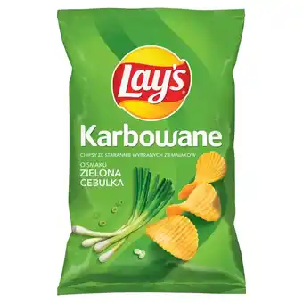 Delikatesy Centrum Lay's Max Chipsy ziemniaczane karbowane o smaku zielonej cebulki 120 g oferta