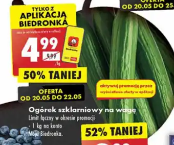 Biedronka Ogórek szklarniowy na wagę 1 kg oferta