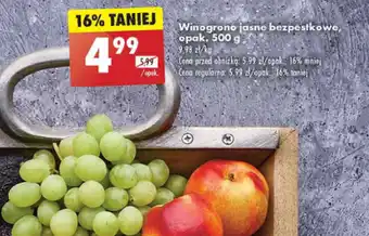 Biedronka Winogrono jasne bezpestkowe, opak. 500 g oferta