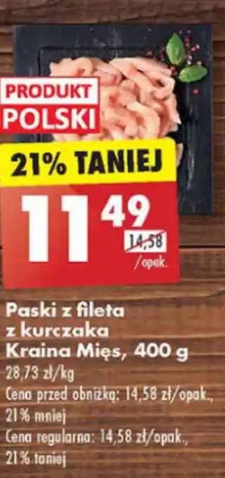 Biedronka Paski z fileta z kurczaka Kraina Mięs, 400 g oferta